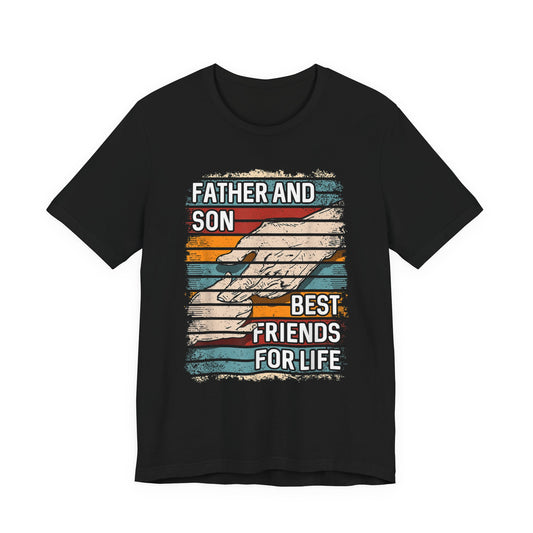 Father and Son Best Friends For Life Tee — Vintage Handshake Dad Son Shirt