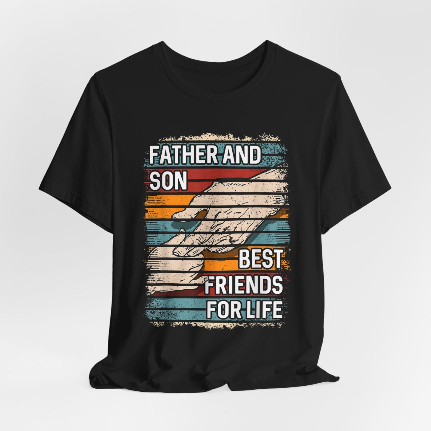 Father and Son Best Friends For Life Tee — Vintage Handshake Dad Son Shirt
